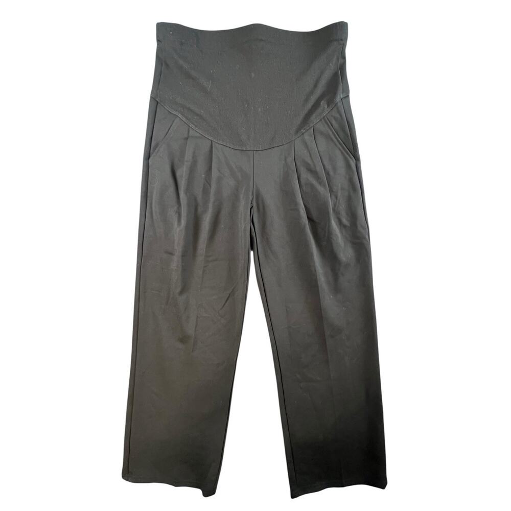 NWOT Alina Mae Maternity Dress Pants XS Black Stretch Over Belly Work Slacks